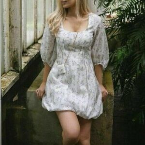 BROCK COLLECTION x H&M White Floral Stripe Dress NWT